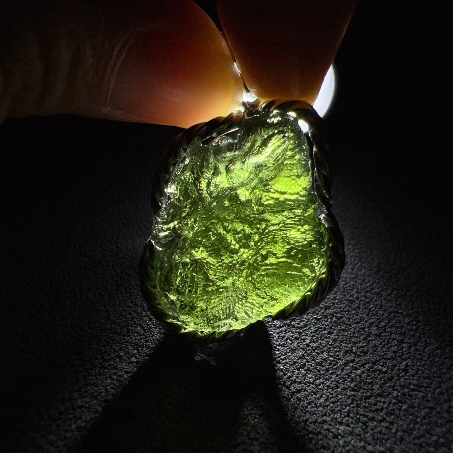 Best Green Color 8.3G Moldavite Raw Stone Pendant Necklace | Rare High-Frequency Heart Chakra Healing Stone