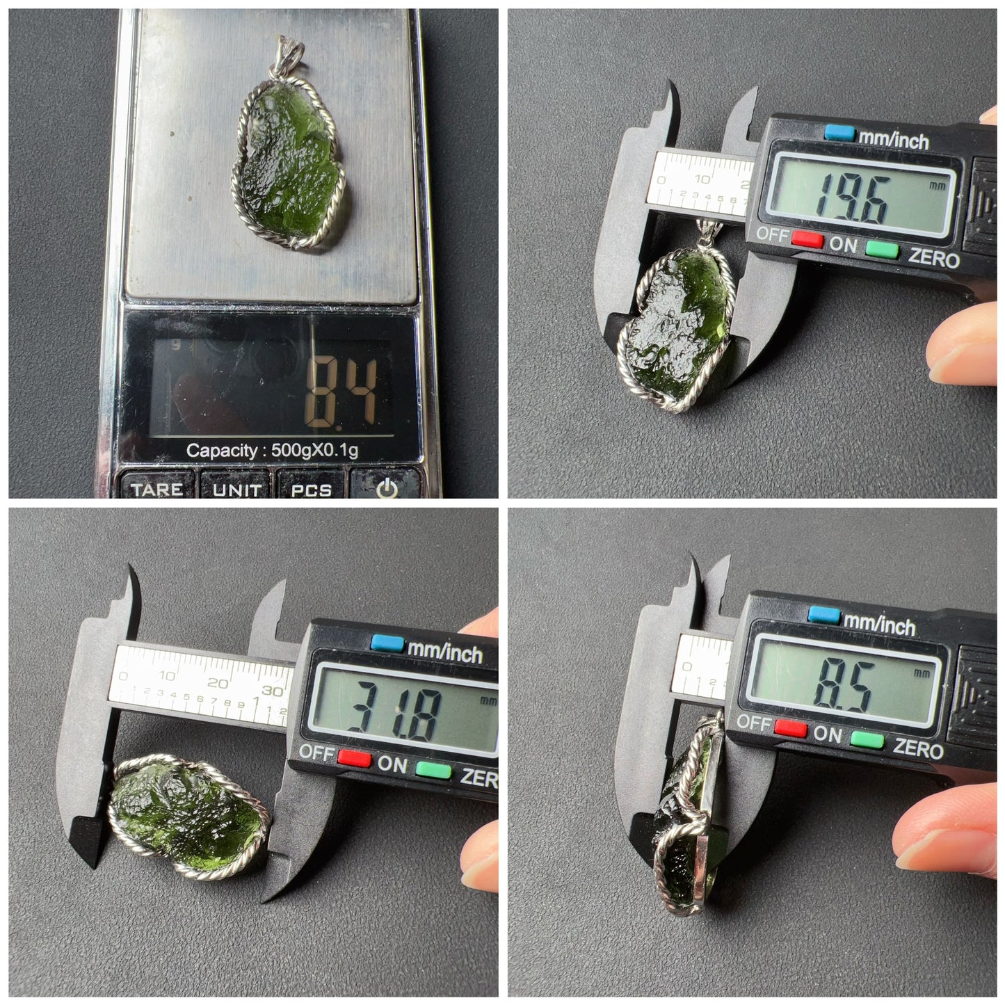 Best Green Color 8.4G Moldavite Raw Stone Pendant Necklace | High-Frequency Heart Chakra Healing Stone