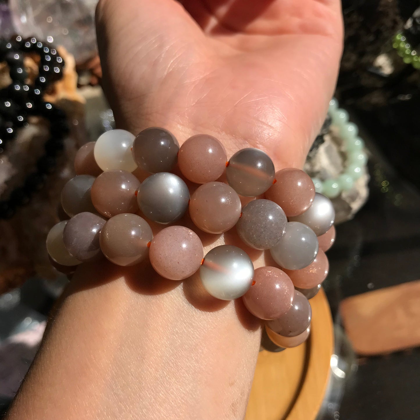 12Mm Natural Assorted Moonstone Bracelet | June Birthstone | Emotional Healing Gemstone For Balance And Serenity
