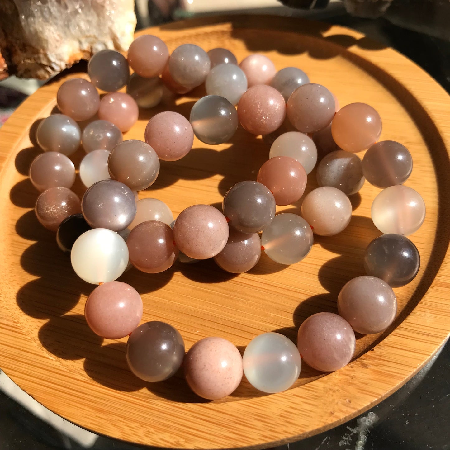 12Mm Natural Assorted Moonstone Bracelet | June Birthstone | Emotional Healing Gemstone For Balance And Serenity