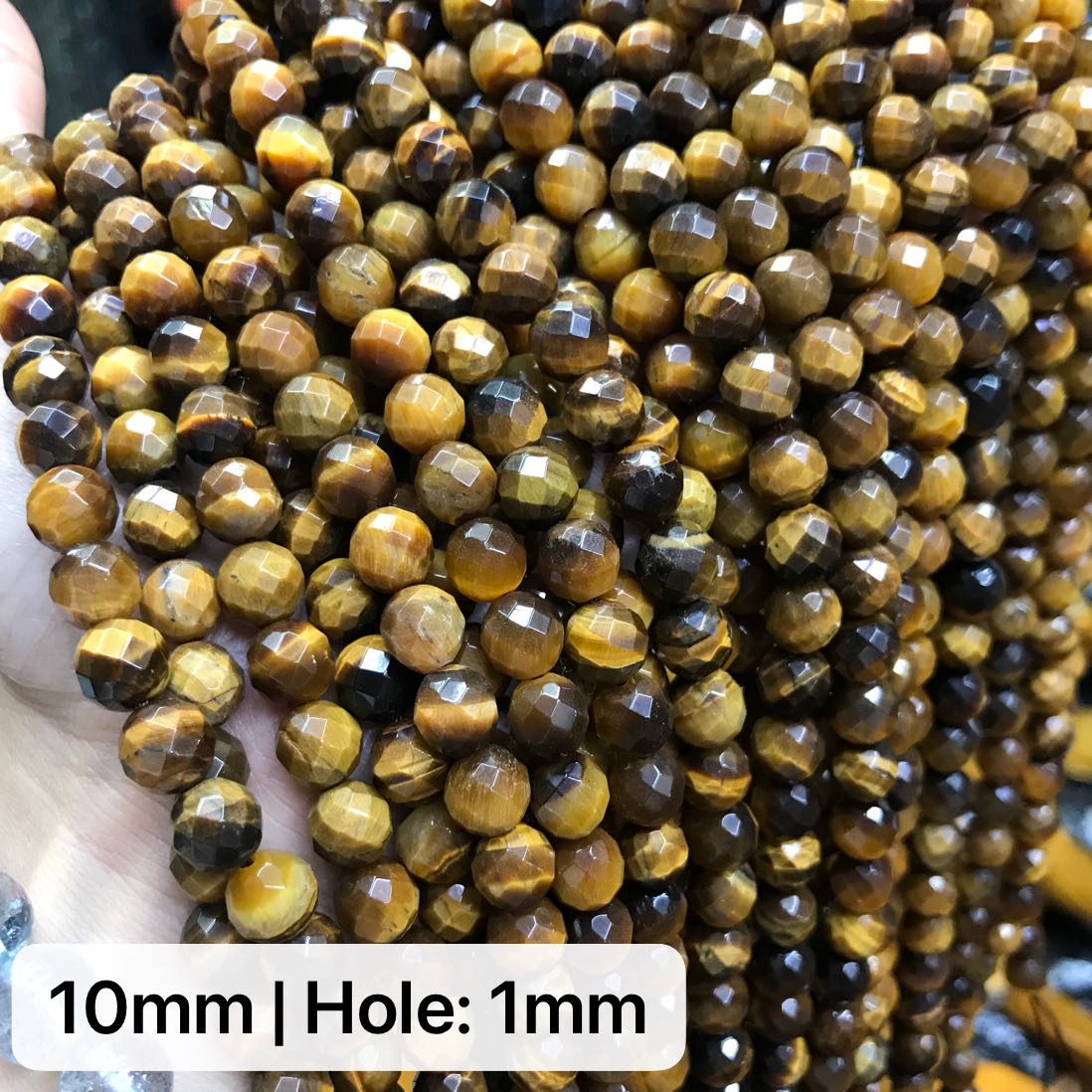 Natural Brown Tiger Eye Gemstone Beads | 6-12Mm 64 Cut Faceted Round | Diy Jewelry Making Supplies | Bracelet Necklace Crafting Strand