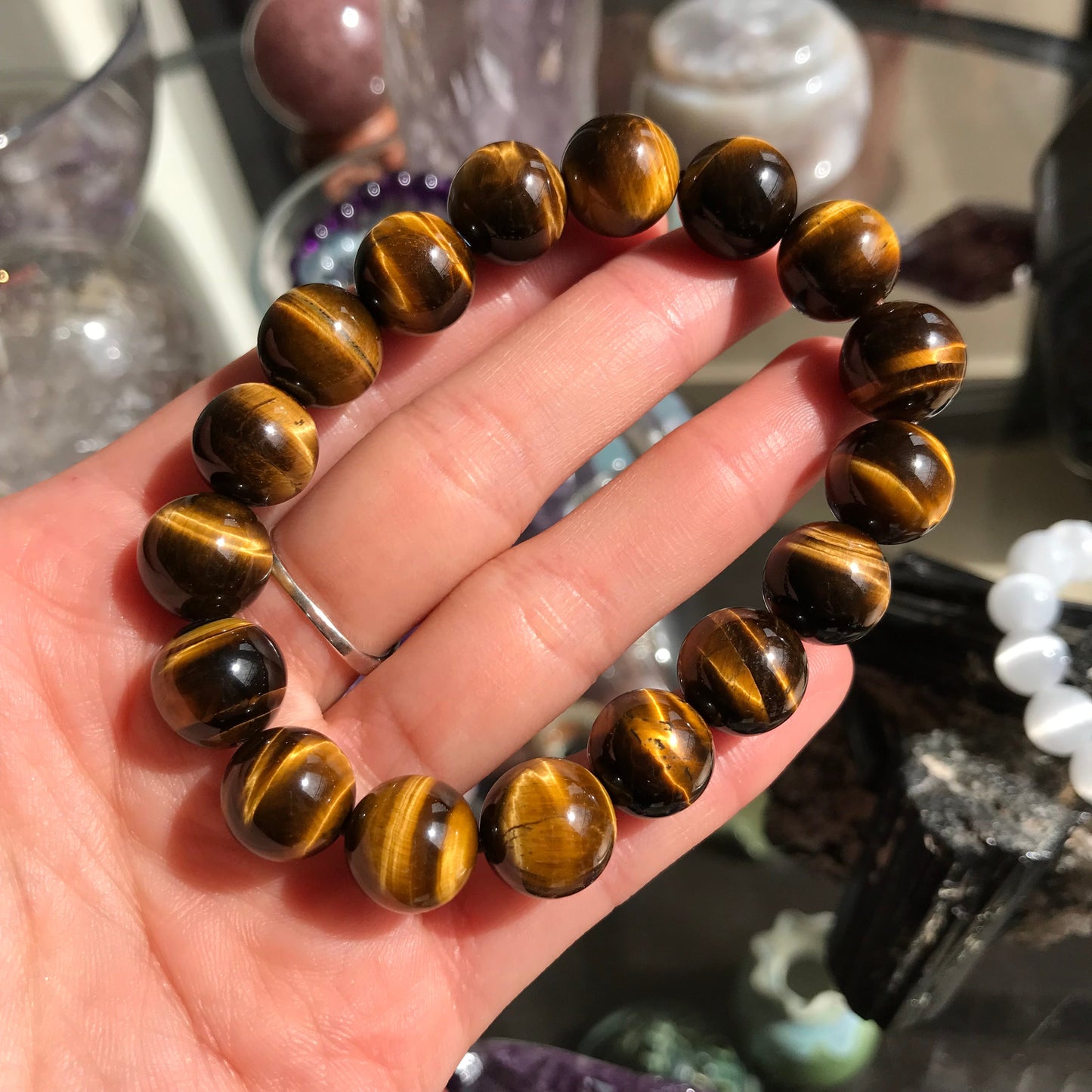 Stunning Brown Tiger Eye Bracelet | 12Mm Healing Stone Beads Jewelry | Energize Your Spirit And Elevate Your Style