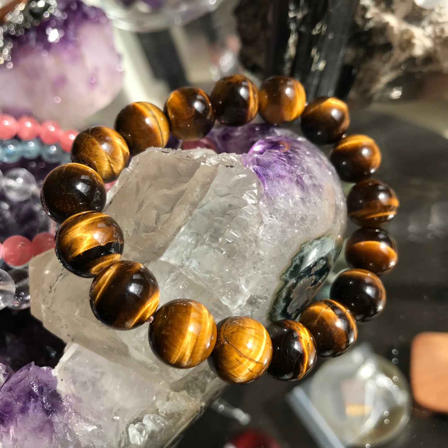 Stunning Brown Tiger Eye Bracelet | 12Mm Healing Stone Beads Jewelry | Energize Your Spirit And Elevate Your Style