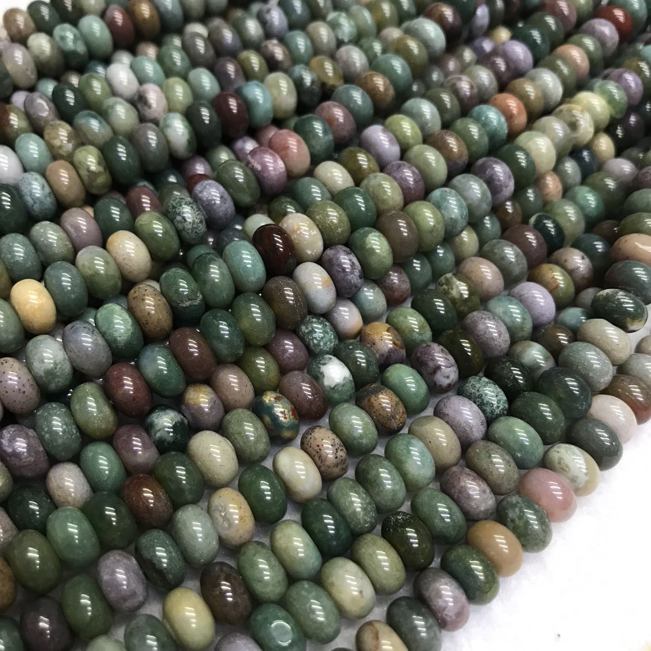 5X8Mm Natural Indian Jasper Agate Rondelle Bead Strands Jewelry Findings