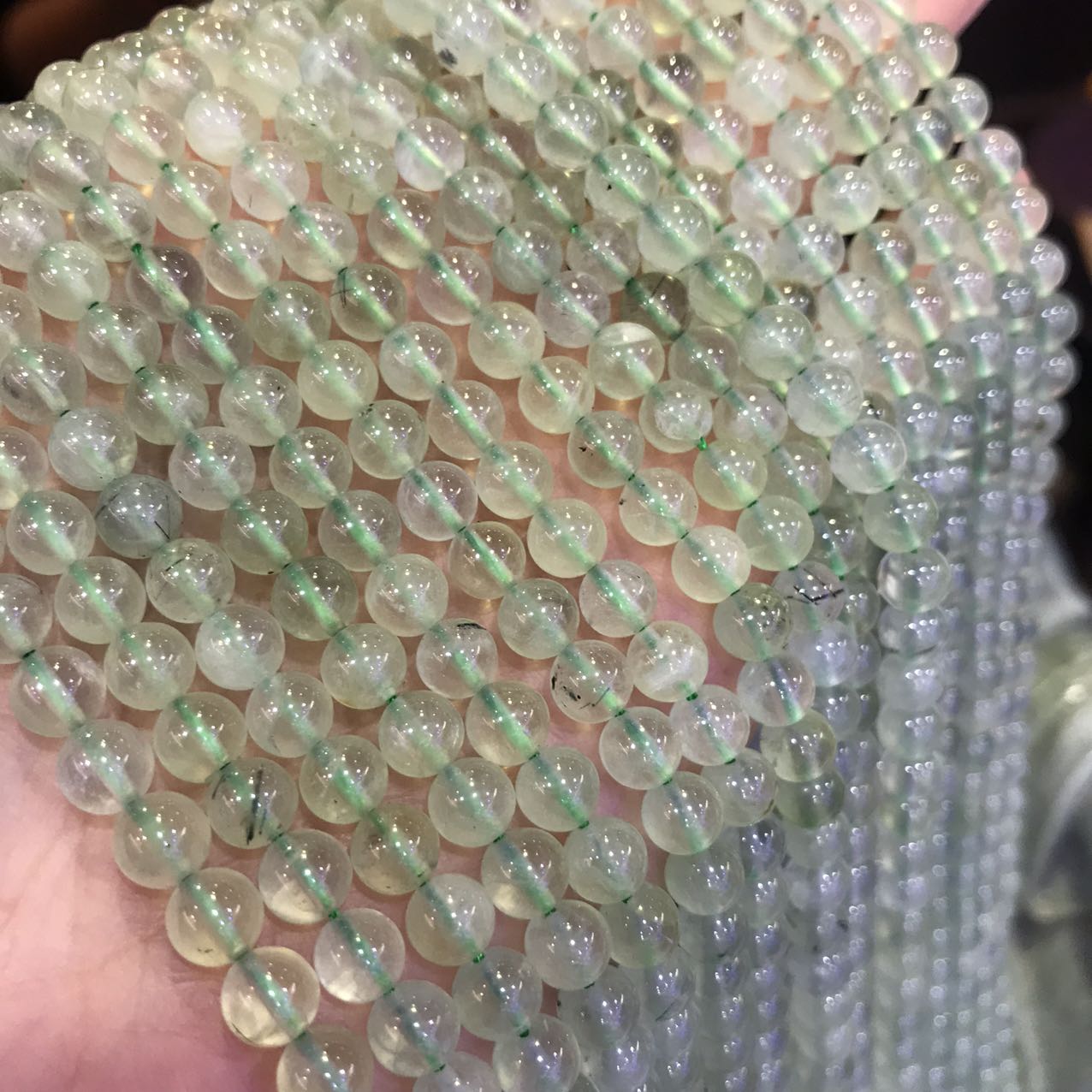 6Mm Natural Prehnite Round Bead Strands For Diy Jewelry Project