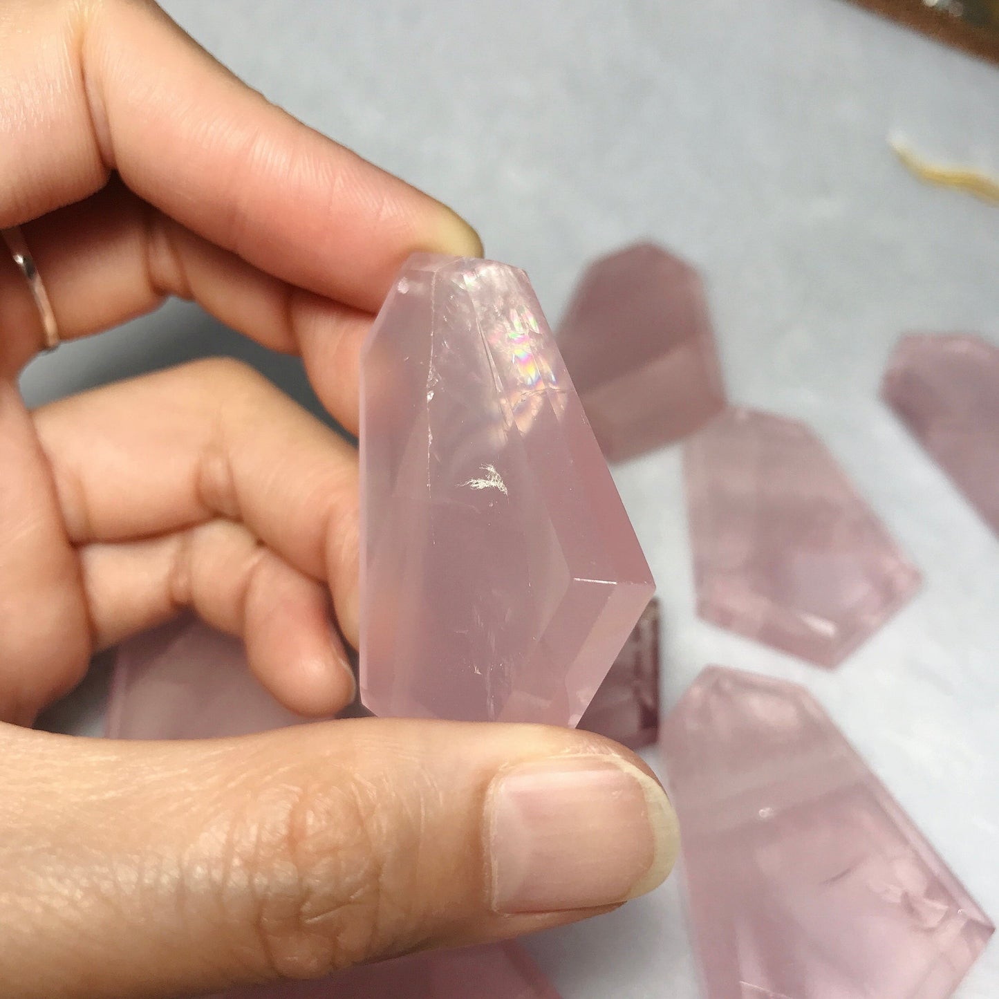 Rose Quartz Protection Shield Necklace | Men Women Jewelry | Heart Chakra Healing | Handmade With Rainow Obsidian Bead Adjustable