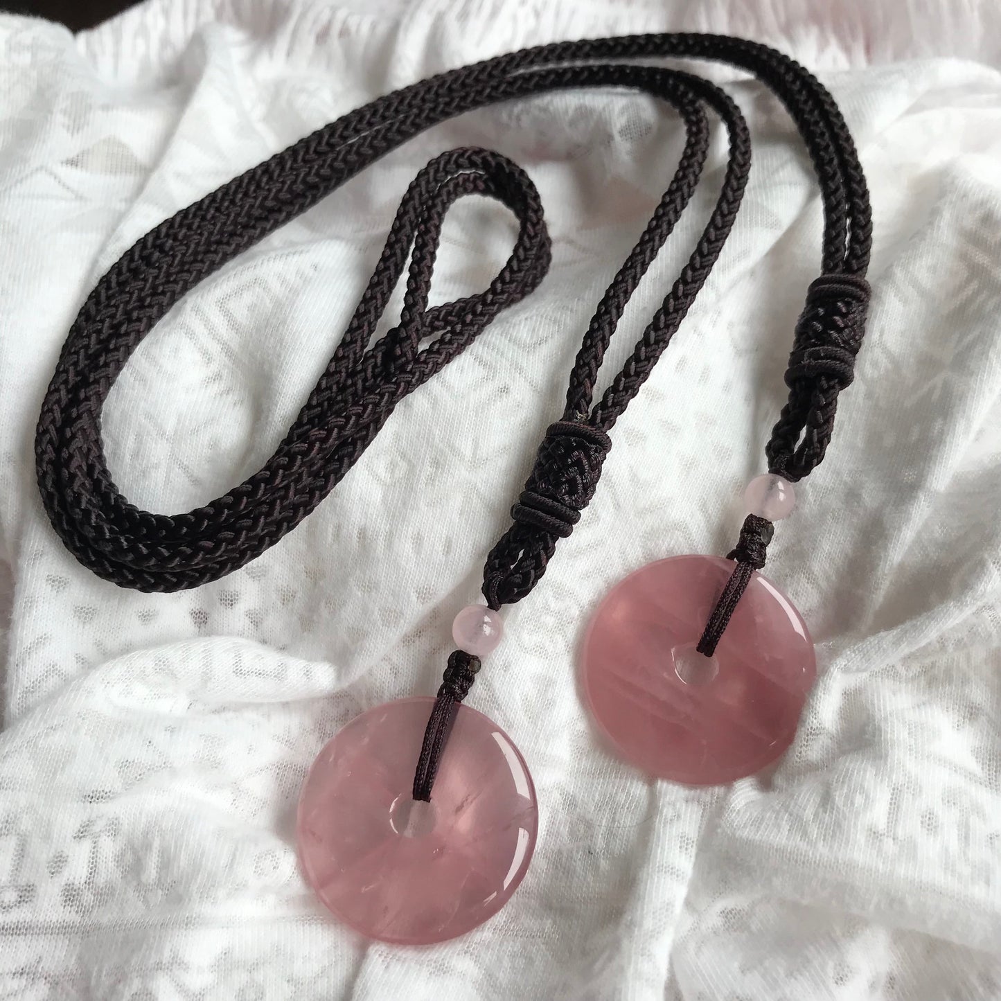 High-Quality Handmade Rose Quartz Amulet Pendant Necklace | Healing Crystal Heart Chakra Jewelry