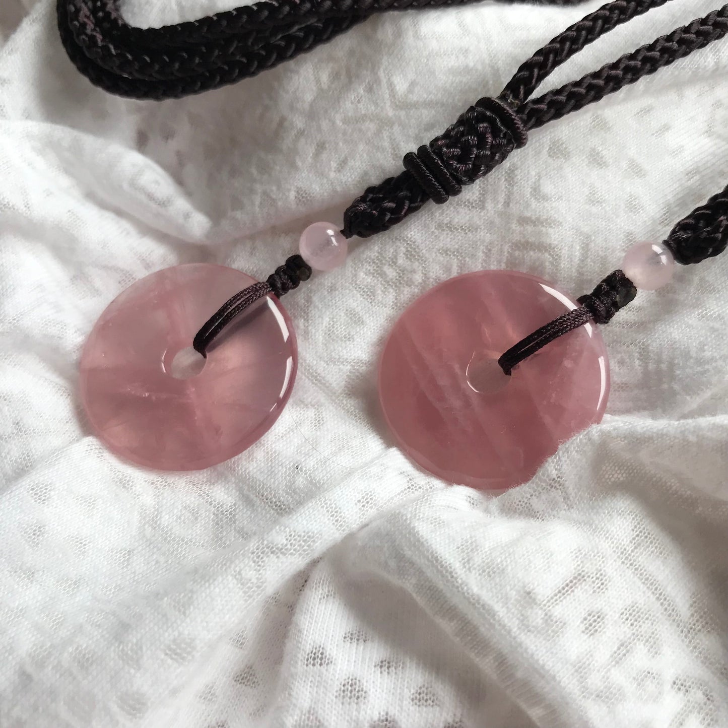 High-Quality Handmade Rose Quartz Amulet Pendant Necklace | Healing Crystal Heart Chakra Jewelry
