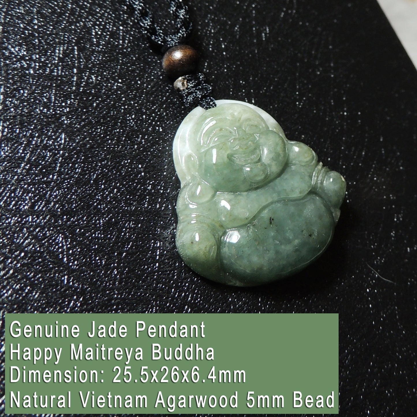 Genuine Jade Pendant Maitreya Happy Buddha Braided Necklace Best Blessing Gift Item For Protection Love