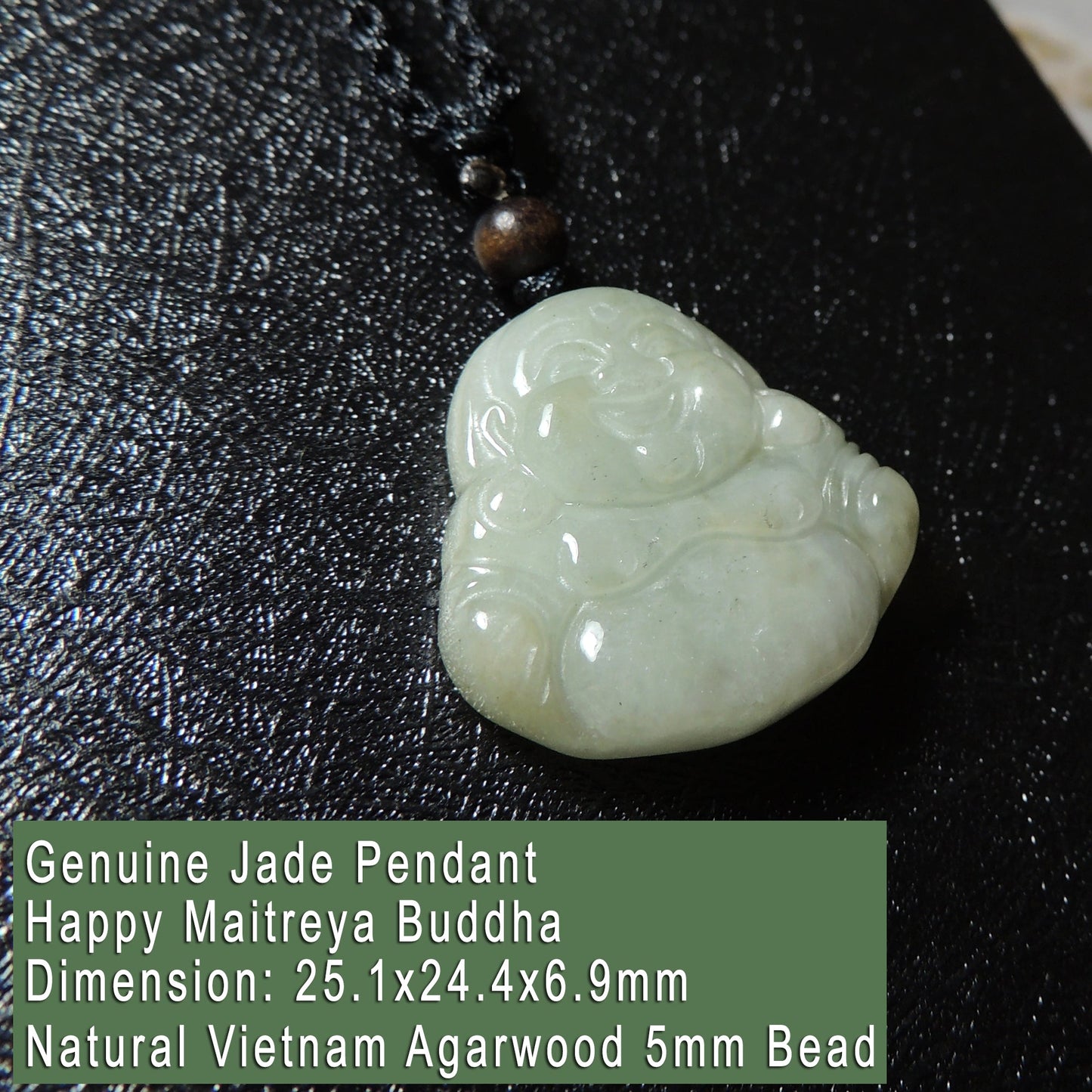 Genuine Jade Pendant Maitreya Happy Buddha Braided Necklace Best Blessing Gift Item For Protection Love