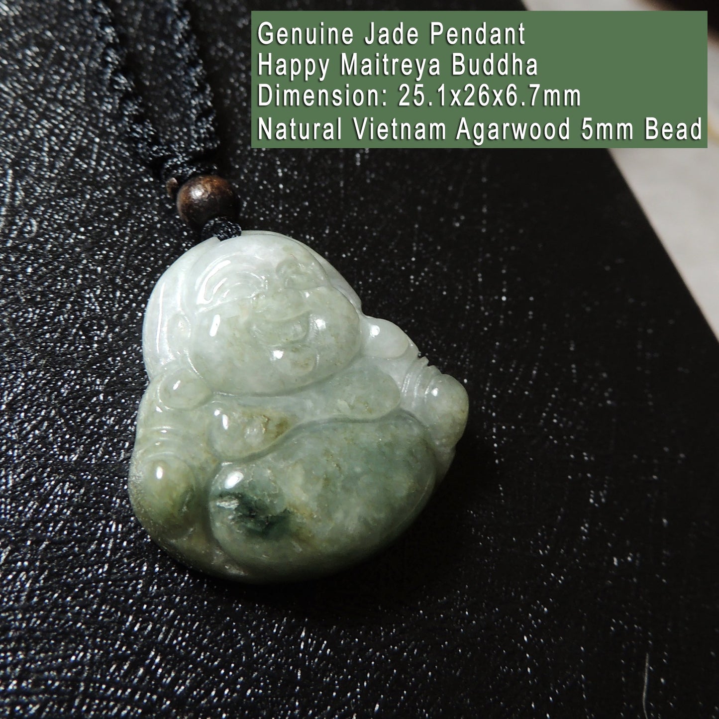 Genuine Jade Pendant Maitreya Happy Buddha Braided Necklace Best Blessing Gift Item For Protection Love