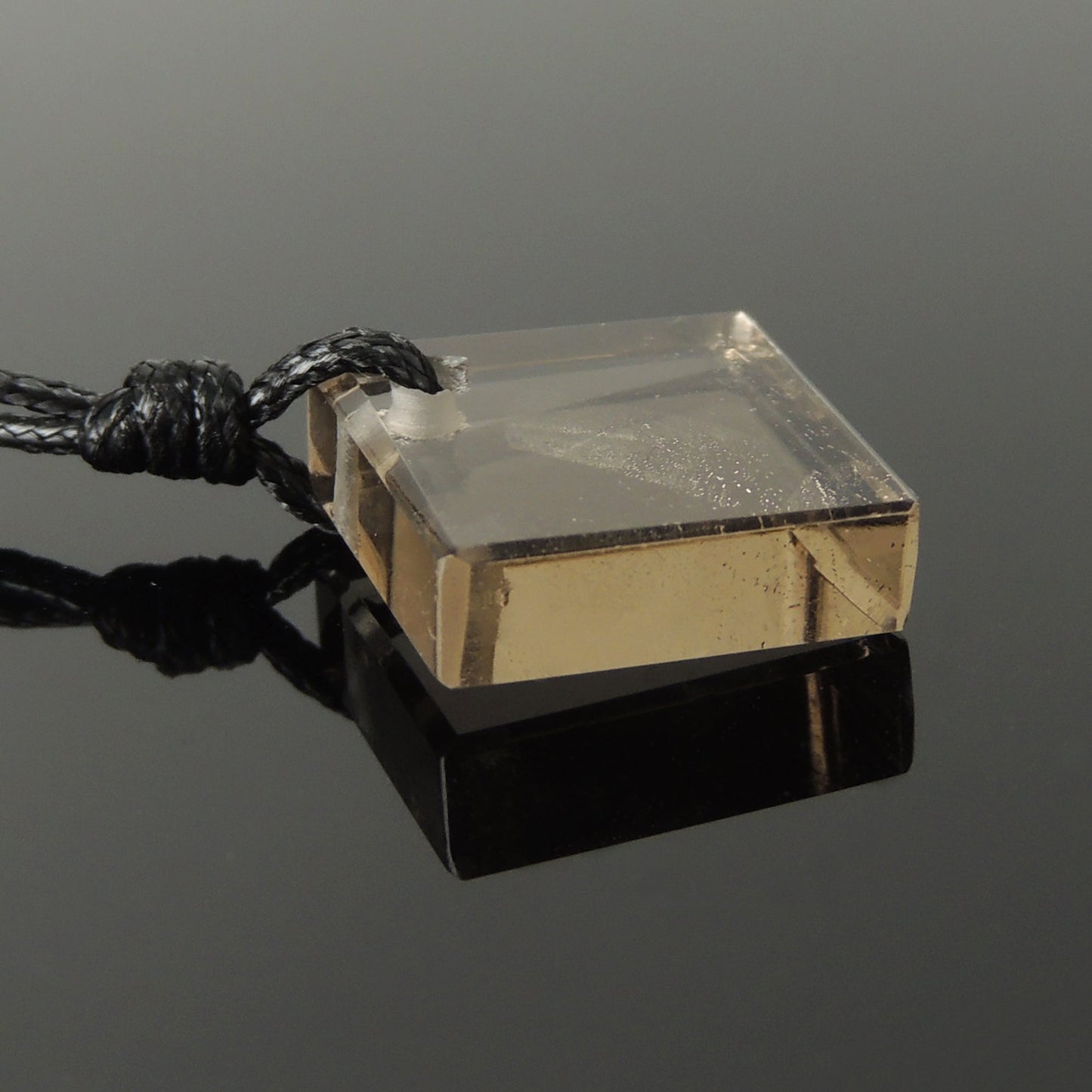 Smoky Quartz Diamond Shape Pendant Necklace | Root Chakra Healing | Best Handmade Gift For Men Women | Jewelry Adjustable Rope