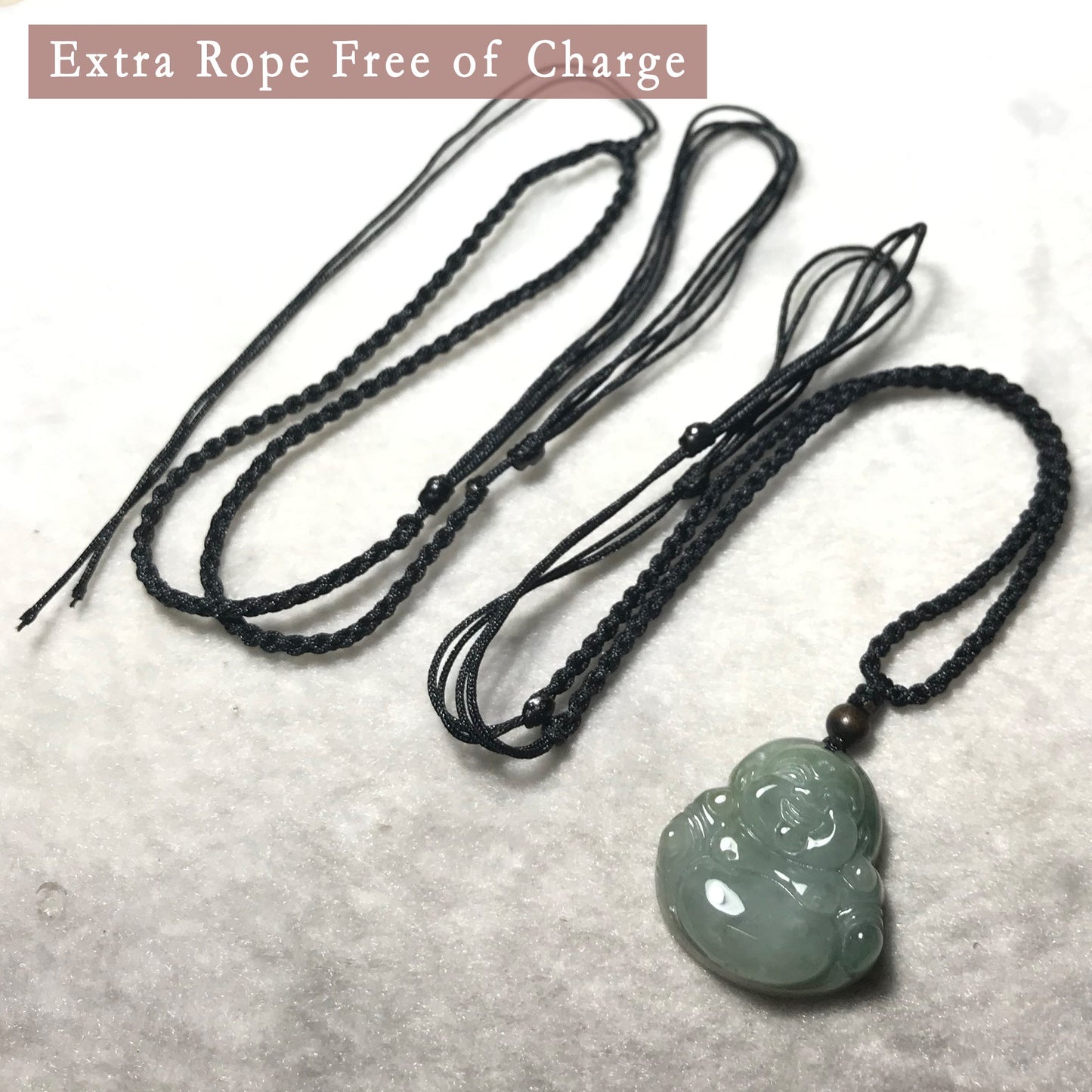 Genuine Jade Pendant Maitreya Happy Buddha Braided Necklace Best Blessing Gift Item For Protection Love