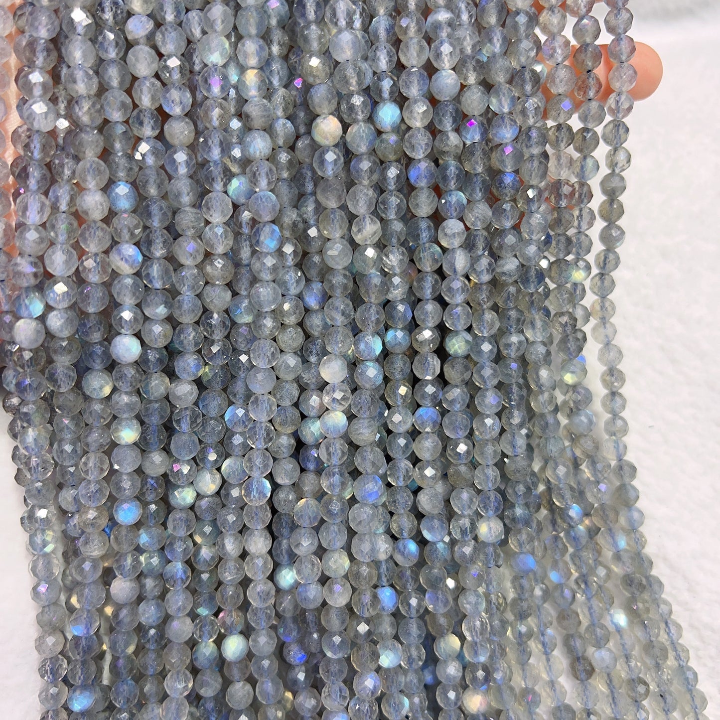 Natural Faceted Labradorite Loose Bead Strands For Diy Jewelry Project