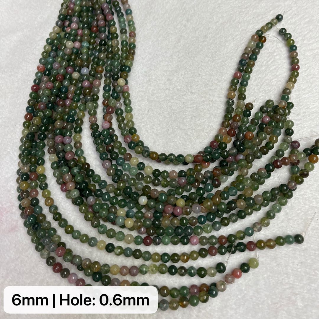 Natural High-Quality Indian Jasper Agate Round Bead Strands Jewelry Findings