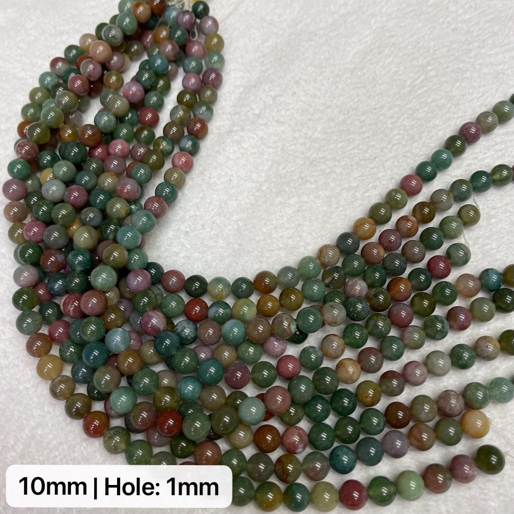 Natural High-Quality Indian Jasper Agate Round Bead Strands Jewelry Findings
