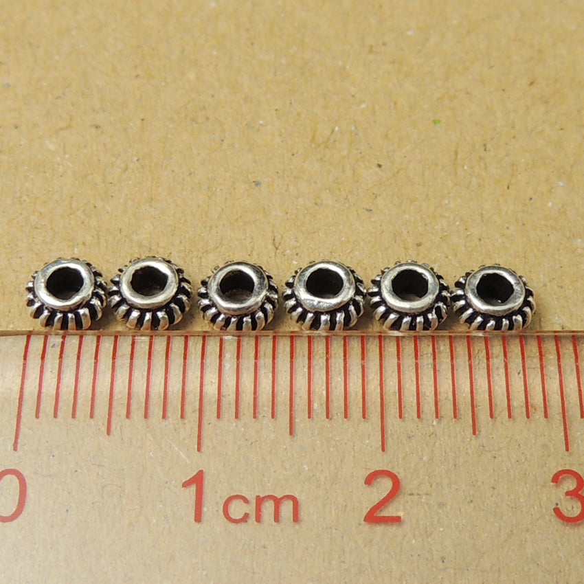 925 Sterling Silver Vintage Spcacer Beads For Handmade Diy Jewelry Making Project