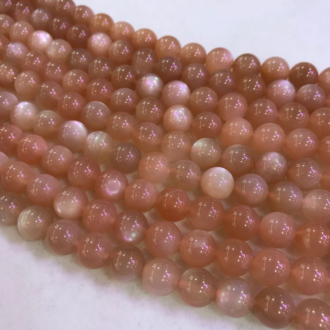 9.6Mm Natural Peach Moonstone High-Quality Round Bead Strands For Diy Jewelry Project
