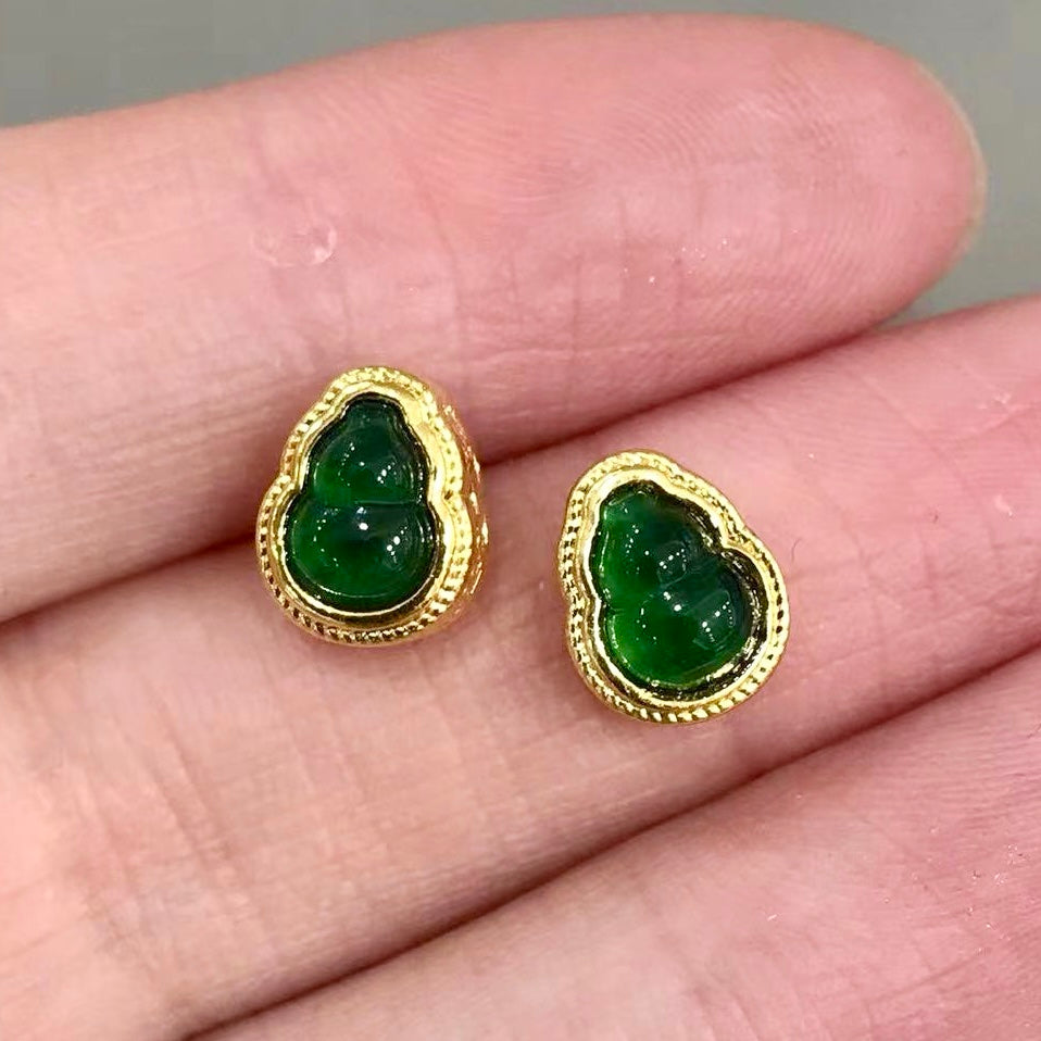 18K Gold Charm With Premium Jadeite Gourd | Pandora Box Diy Jewelry Project