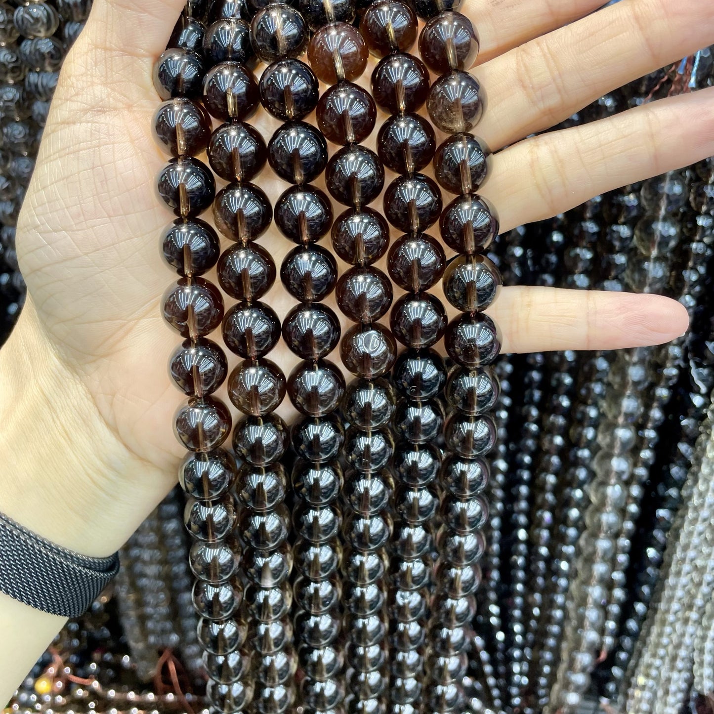 Natural Smoky Quartz Bead Strands 8-12Mm – Gemstone Rounds For Diy Jewelry Making
