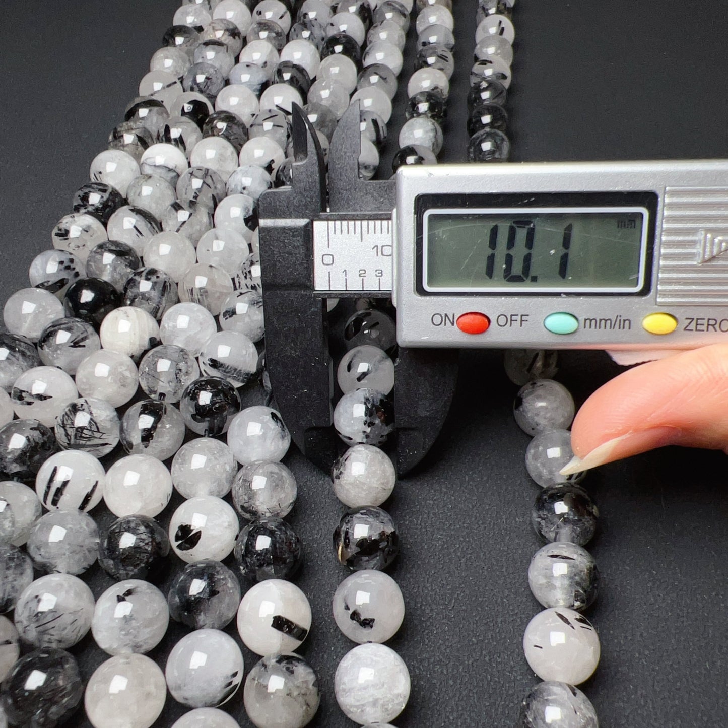 10Mm Natural Black Tourmalated Quartz Round Bead Strands For Diy Jewelry Project