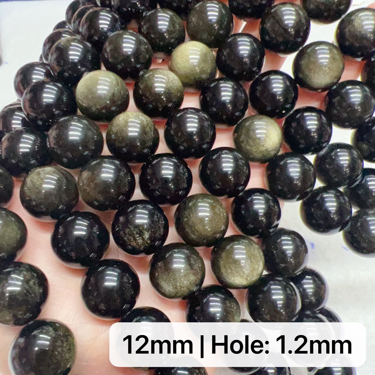 6-12Mm High-Quality Golden Sheen Obsidian Round Bead Strands For Diy Jewelry Project