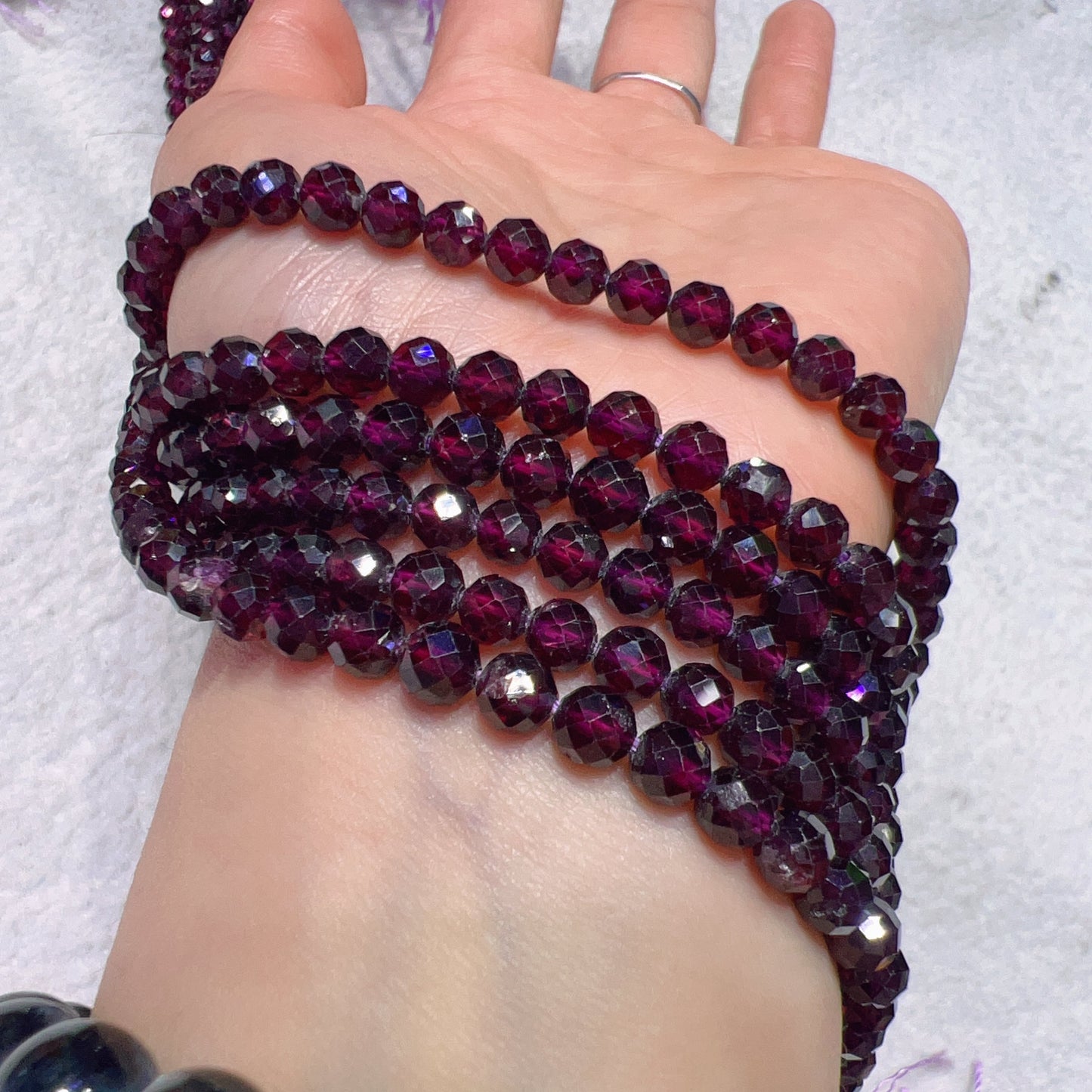 Best Quality In Strands 5Mm Natural Rhodolite Purple Garnet Faceted Bead Strands For Diy Jewelry Projects