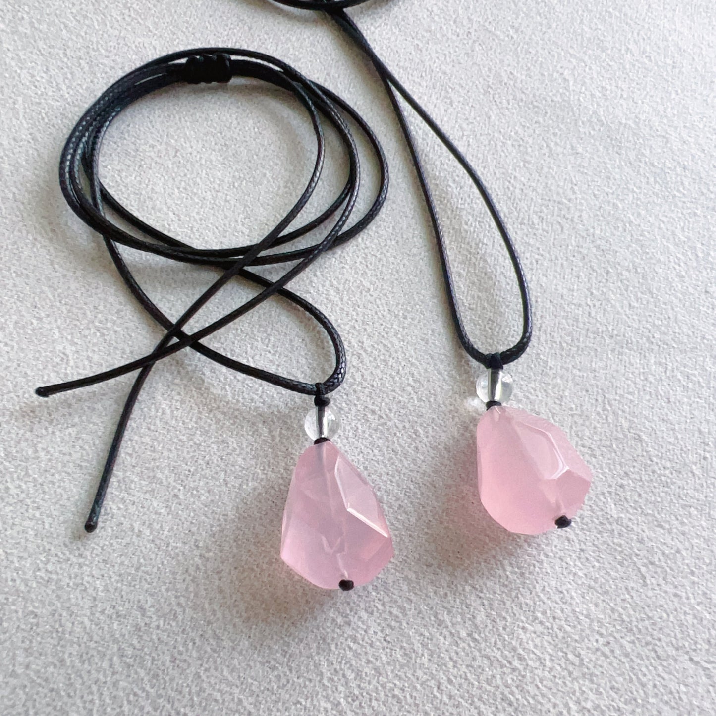 High-Quality Free-Form Faceted Rose Quartz Pendant Necklace | Handmade Heart Chakra Jewelry For Love Life And Relationship Enhancement