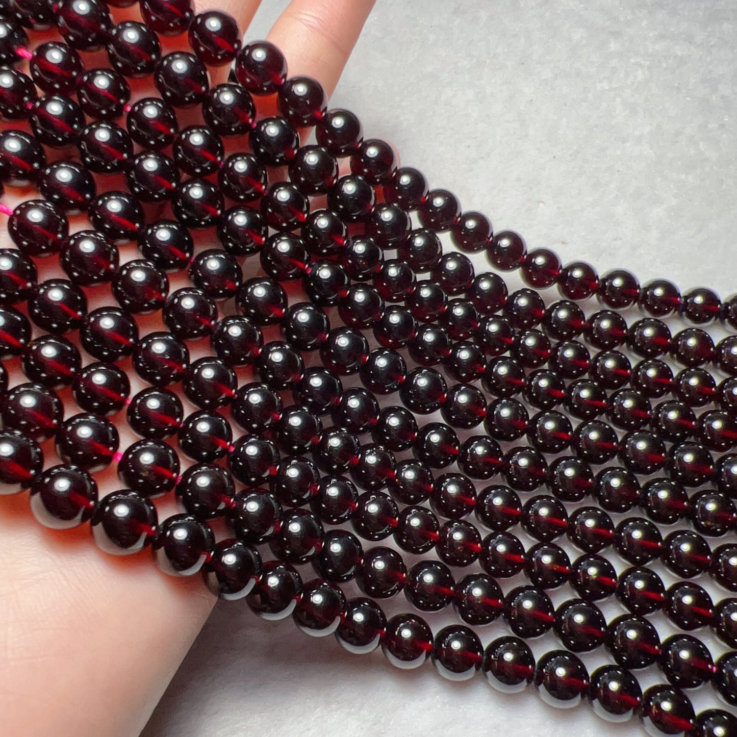 Best Quality In Strands 8.3Mm Natural Almandine Red Garnet Bead Strands For Diy Jewelry Projects
