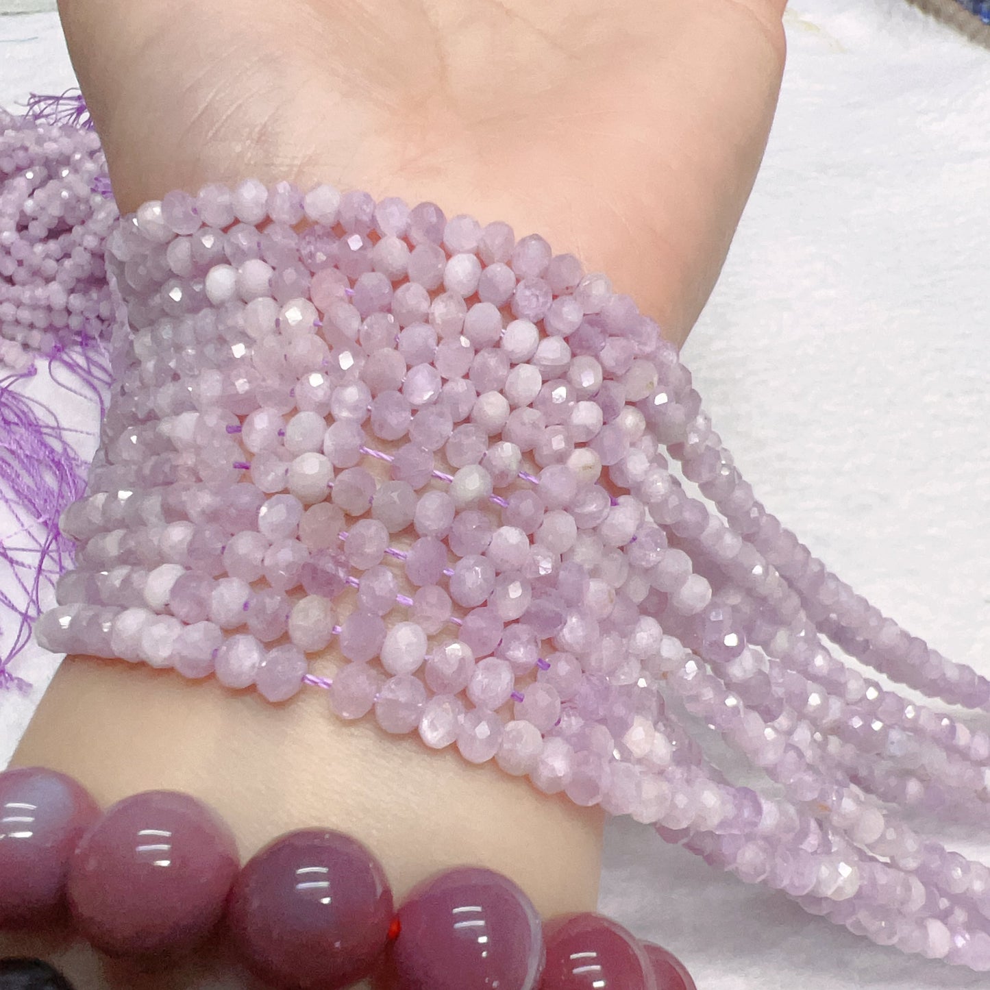 3X4Mm Natural High-Quality Faceted Kunzite Rondelle Bead Strands For Diy Jewelry Projects