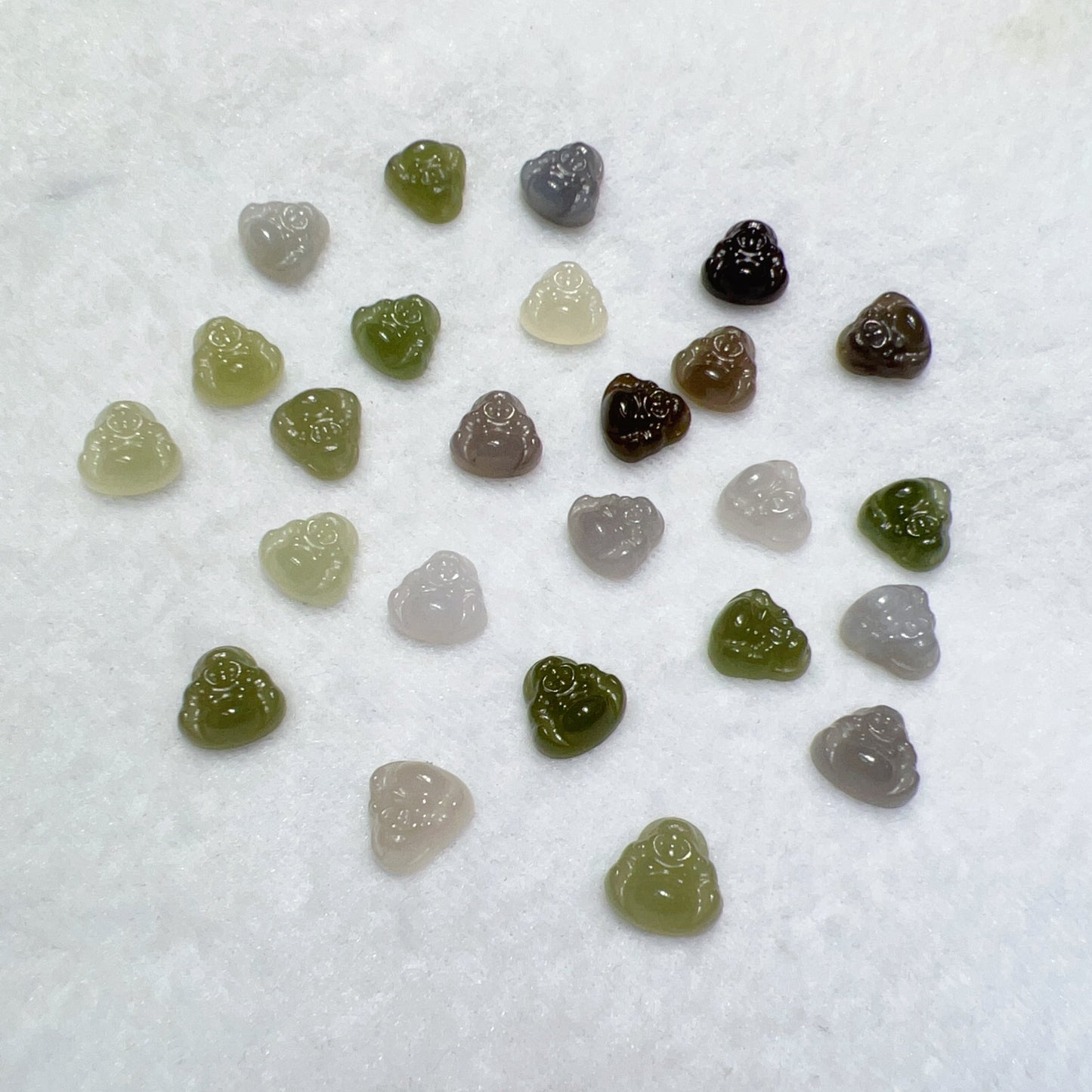 Natural Assorted Color Nephrite Jade Mini Maitreya Buddha Pendants For Diy Jewelry Project