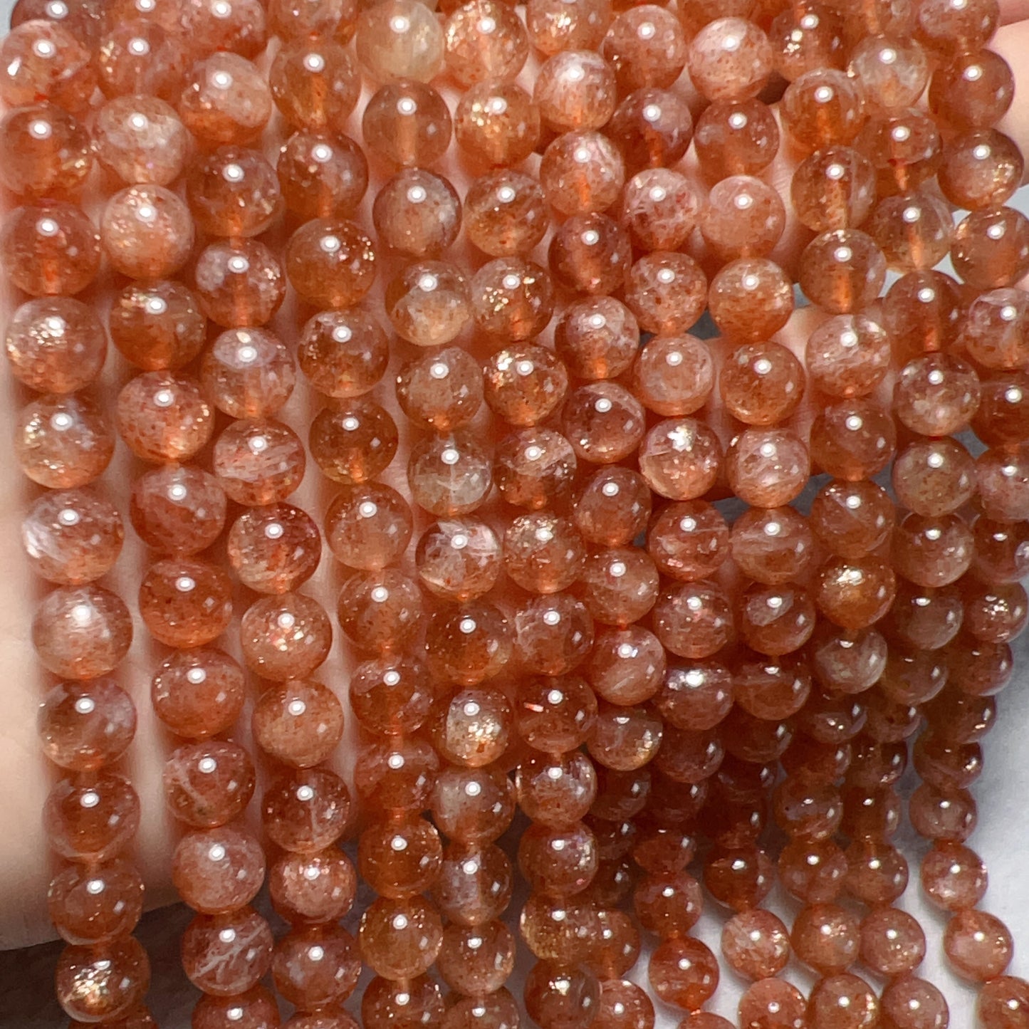 8Mm Natural Golden Sunstone Bead Strands Natural Crystal For Diy Jewelry Project