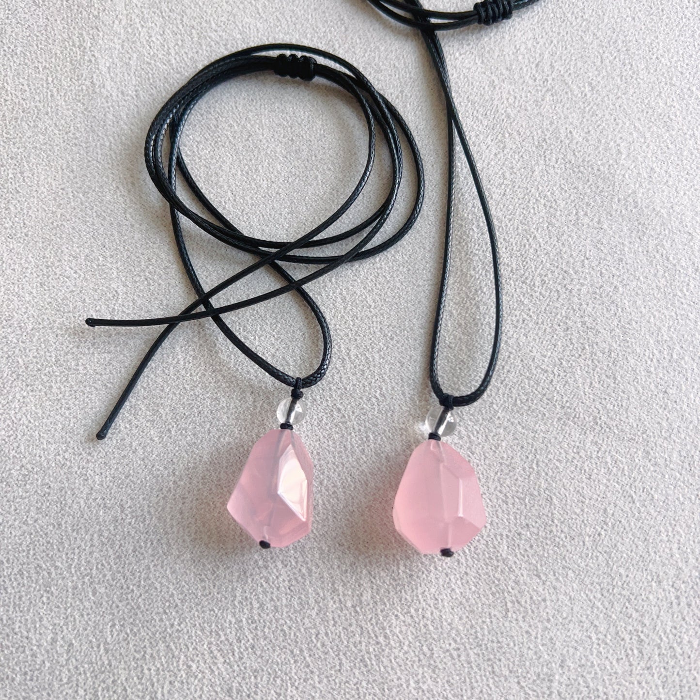 High-Quality Free-Form Faceted Rose Quartz Pendant Necklace | Handmade Heart Chakra Jewelry For Love Life And Relationship Enhancement