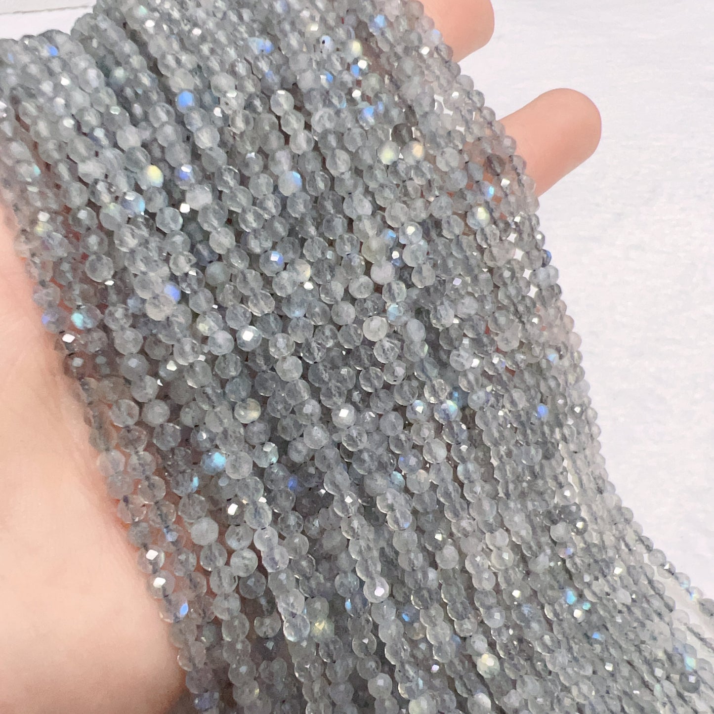3Mm High-Quality Natural Rainbow Flash Labradorite Faceted Bead Strands For Diy Jewelry Project