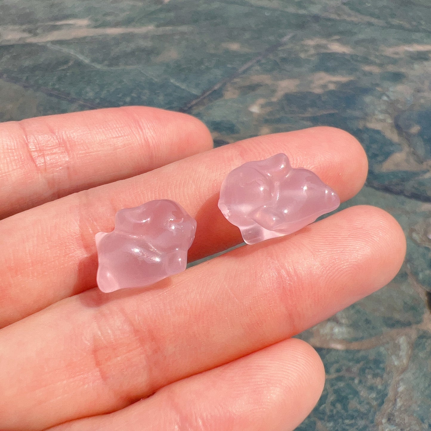 Cute Parts – Natural Rose Quartz Flying Rabbit Charms For Diy Jewelry Project