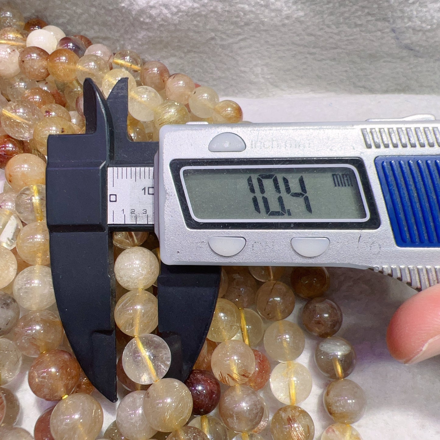 10Mm Natural Assorted Rutilated Quartz Round Beads Strands For Diy Jewelry Projects