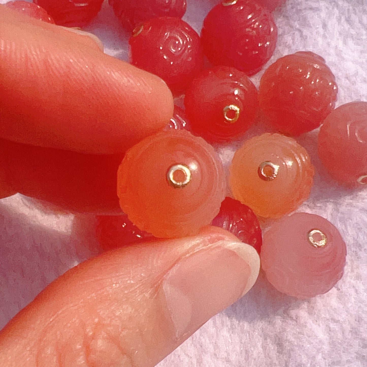 Natural High-Quality Yanyuan Agate With 18K Yellow Gold Huiwen Symbol Beads Charms Diy Jewelry Project