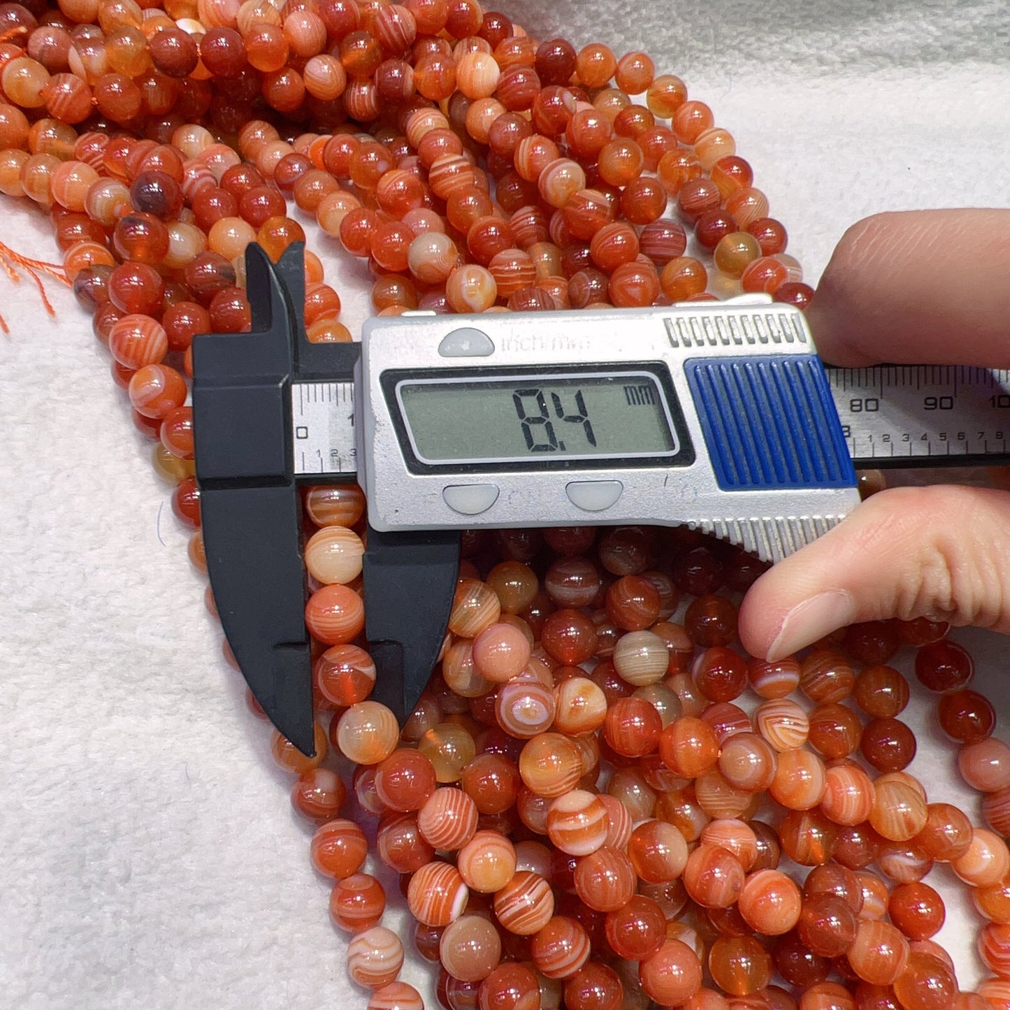 8Mm Natural Orange-Red Botswana Agate Round Beads Strands For Diy Jewelry Projects