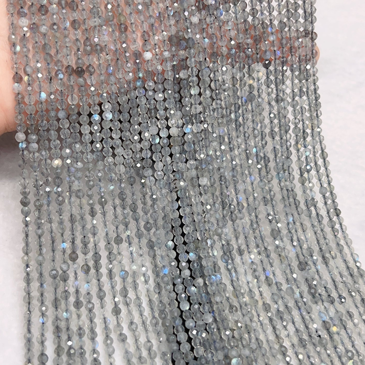 3Mm High-Quality Natural Rainbow Flash Labradorite Faceted Bead Strands For Diy Jewelry Project