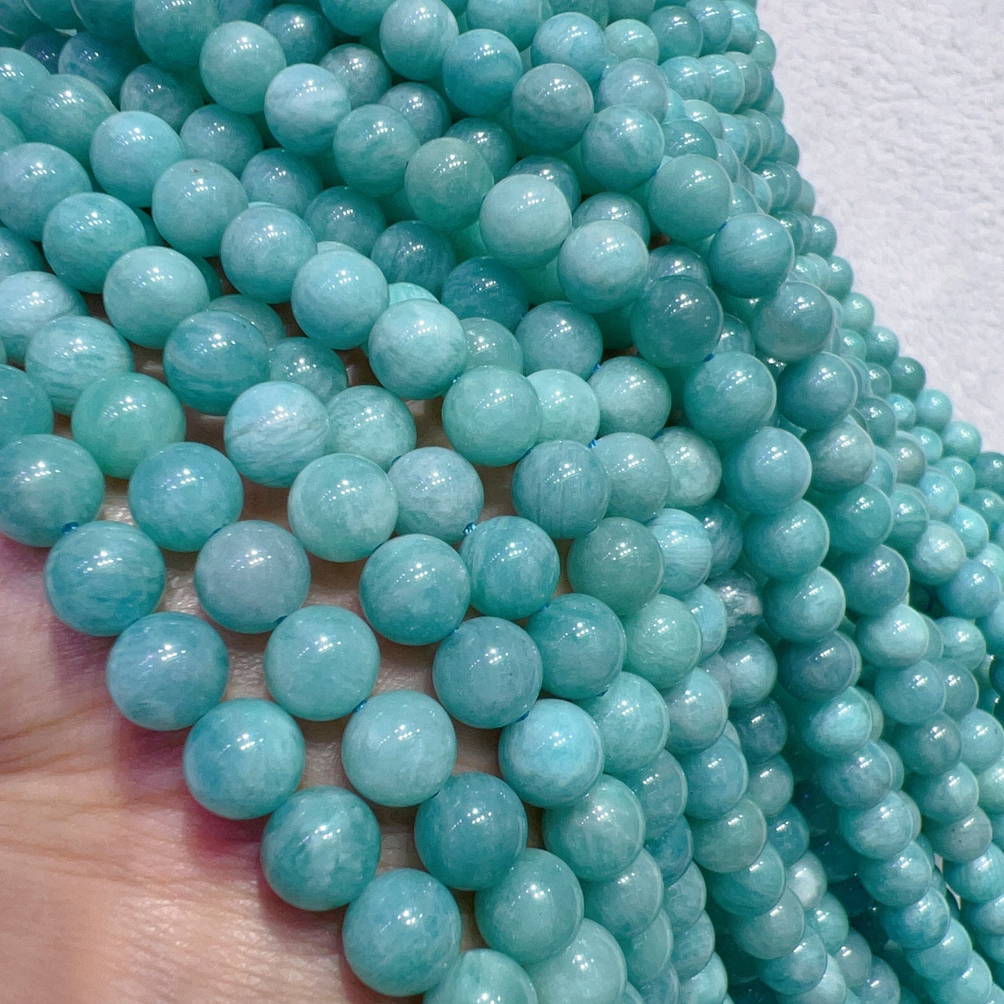 8Mm Natural Old Mine Amazonite Round Bead Strands For Diy Jewelry Project Ds