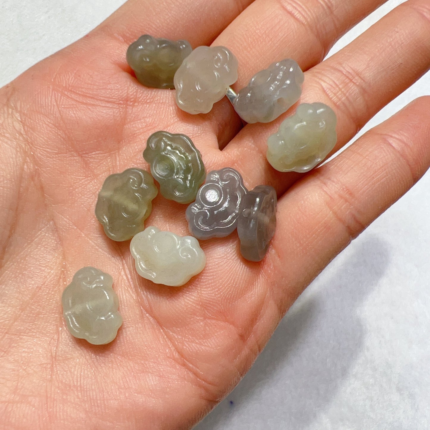 Natural Assorted Color Nephrite Jade Lucky Lock Bead Charms For Diy Jewelry Project
