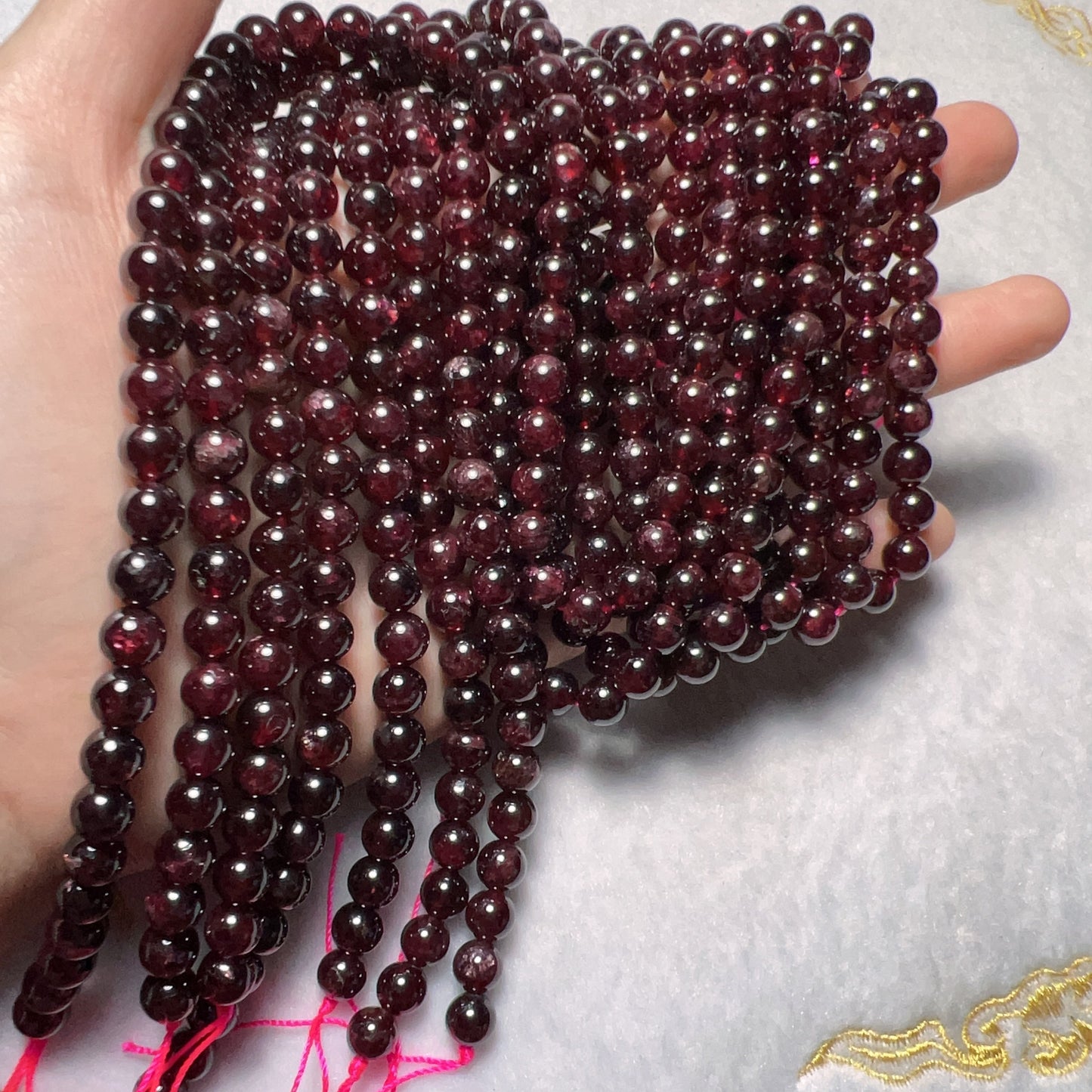 7Mm Natural Almandine Red Garnet Round Bead Strands For Diy Jewelry Project