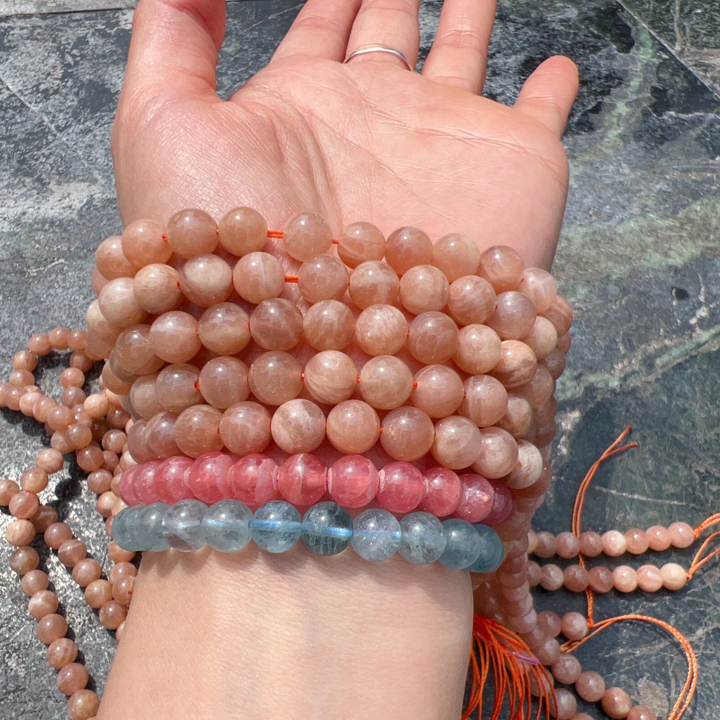 8Mm Natural Sunstone Loose Bead Strands For Diy Jewelry Project