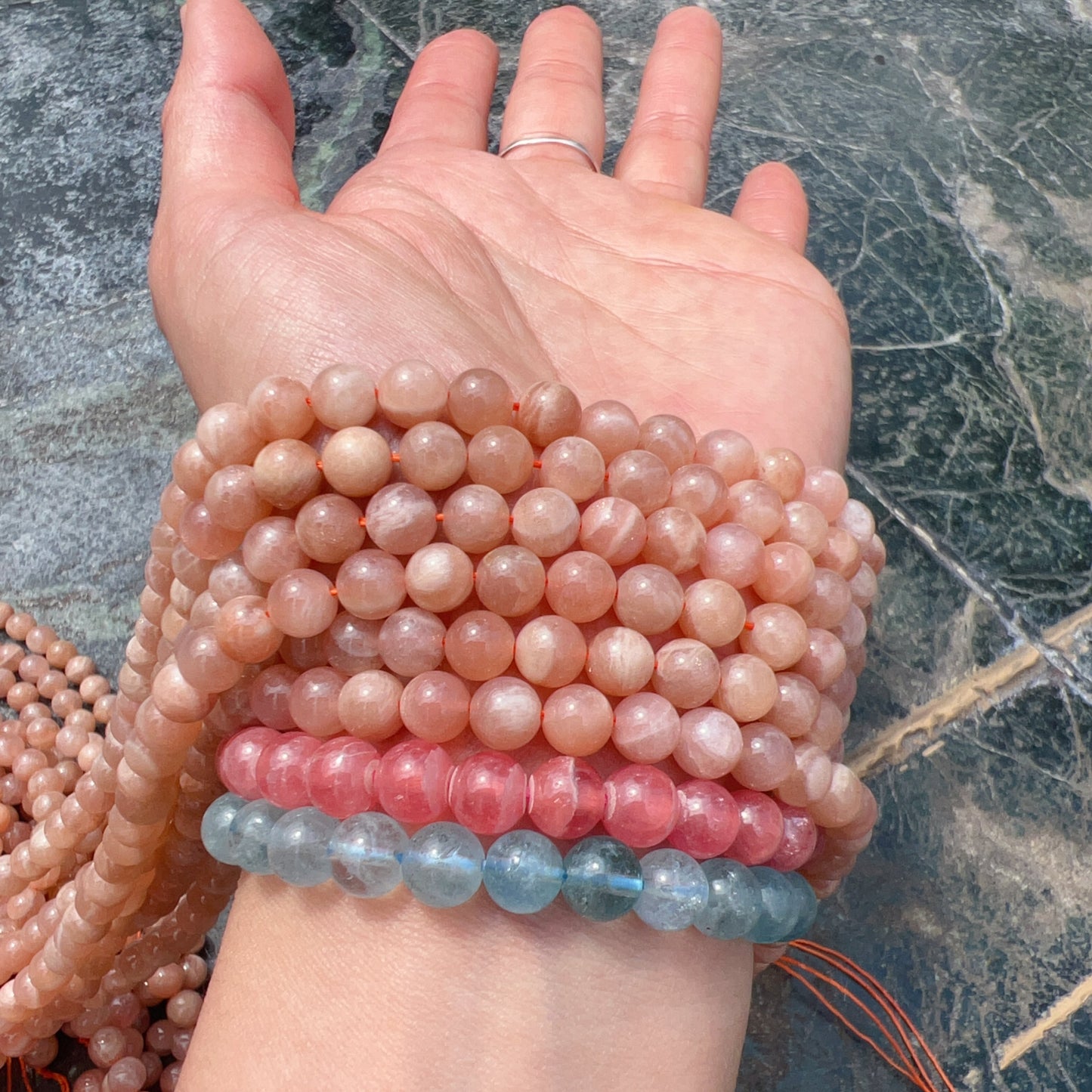 6Mm Natural Sunstone Loose Bead Strands For Diy Jewelry Project