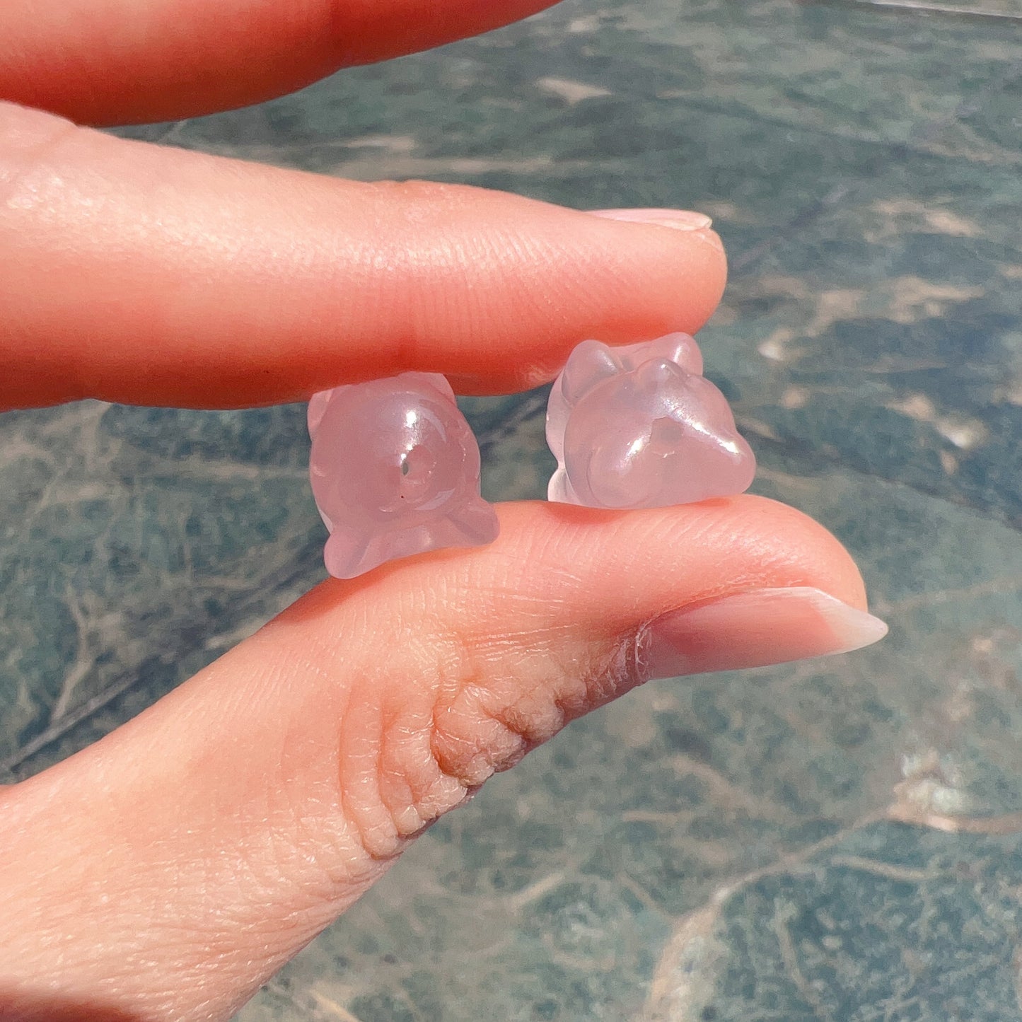 Cute Parts – Natural Rose Quartz Flying Rabbit Charms For Diy Jewelry Project