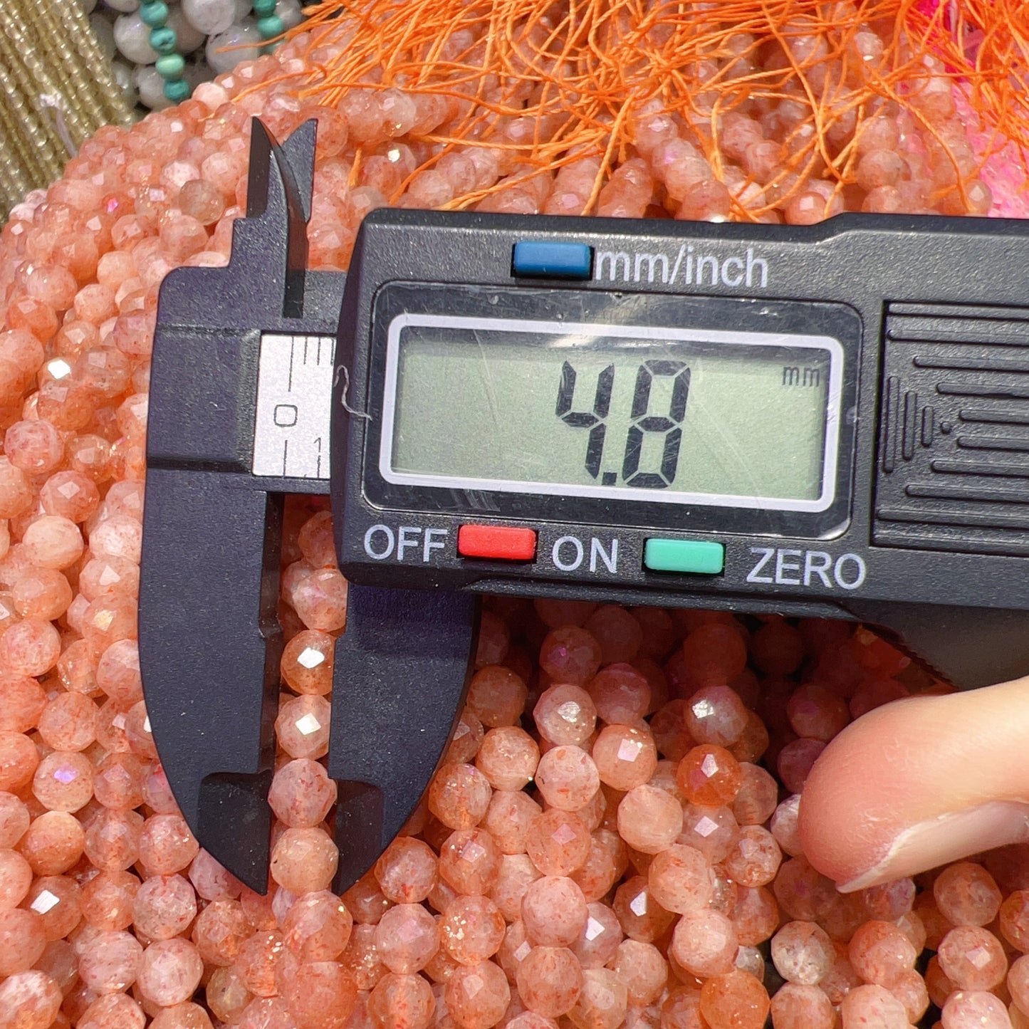 5Mm Faceted Golden Sunstone Bead Strands Natural Crystal For Diy Jewelry Project