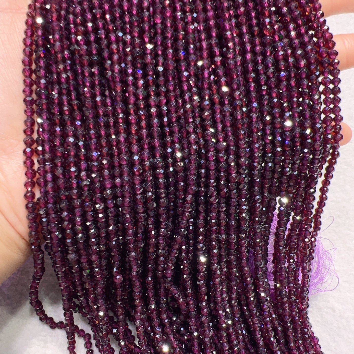 Best Quality In Strands 4Mm Natural Rhodolite Purple Garnet Faceted Bead Strands For Diy Jewelry Projects