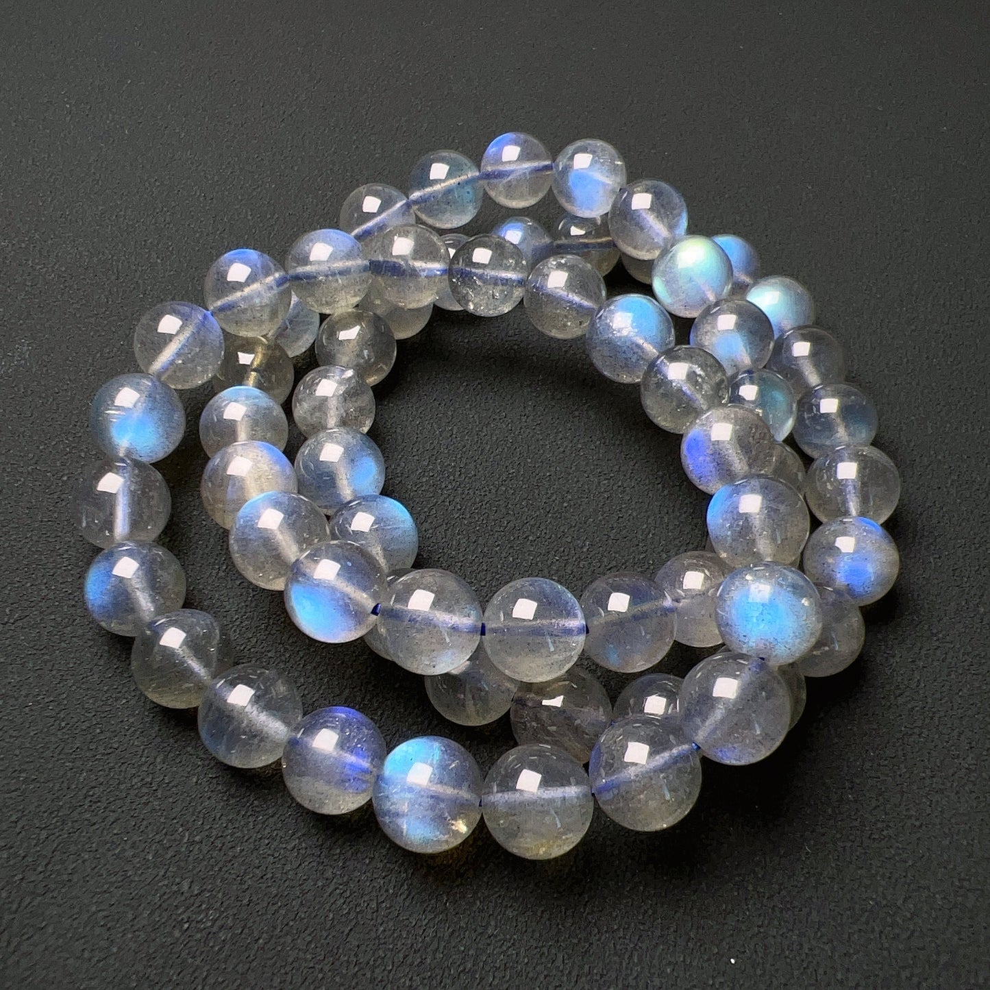 8Mm Natural Blue Flash Labradorite Bracelet For Intuition, Emotion Control And Nightmare Relief