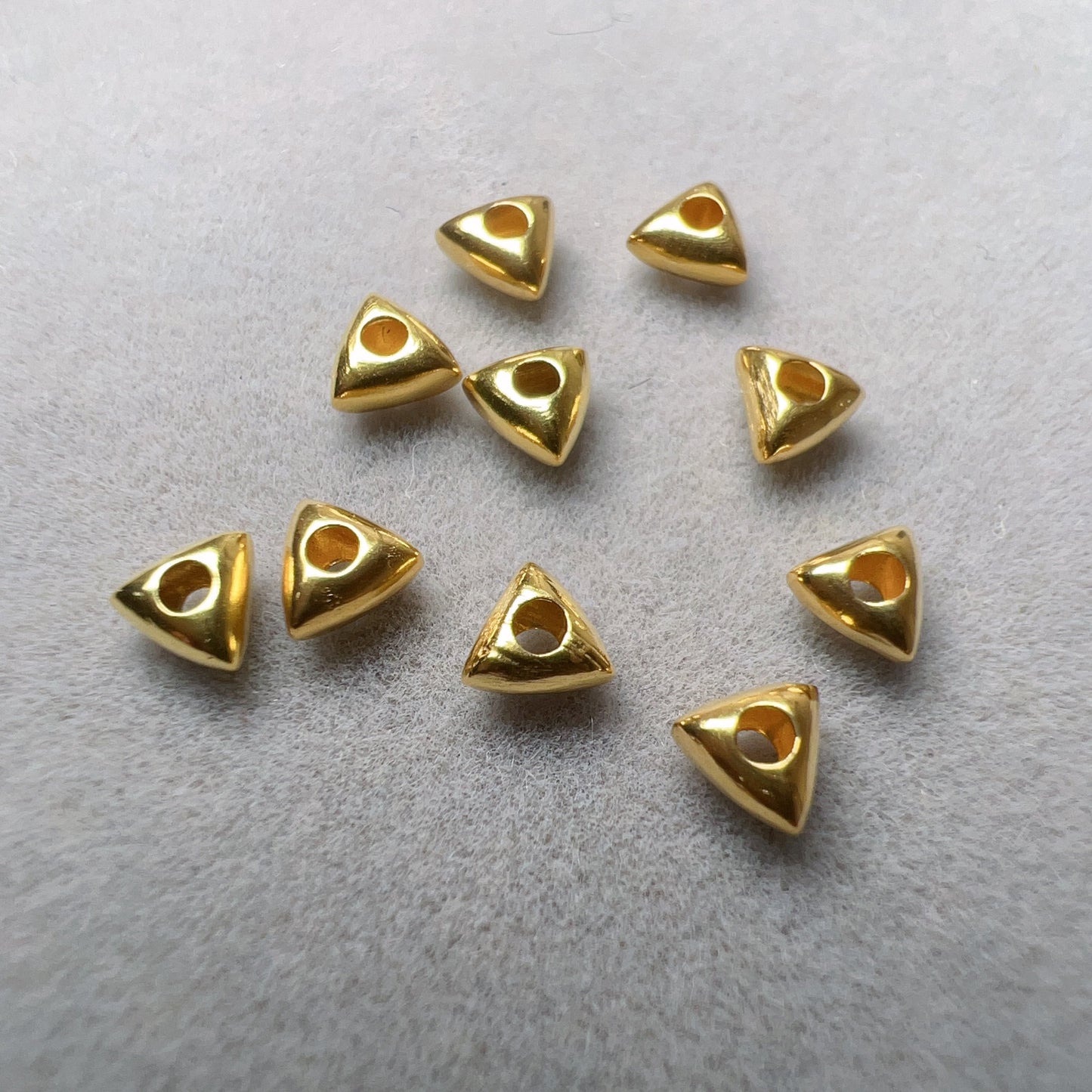 18K Yellow Gold Triangle Nugget Beads Charms For Diy Jewelry Projects