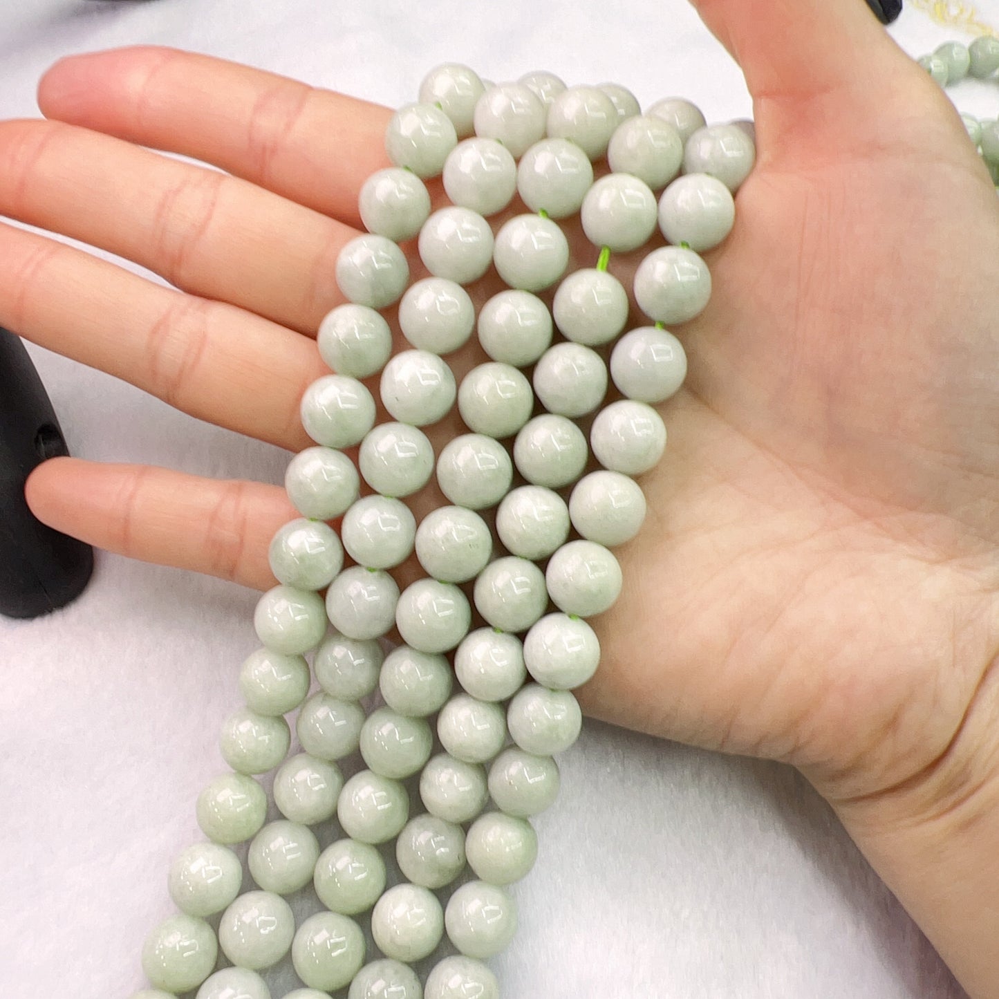 Light Green – Genuine Jade 10Mm Jadeite Round Bead Strands For Diy Jewelry Project